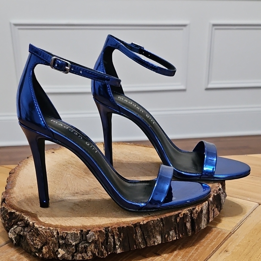 Madden Girl Blue Metallic Stiletto Heels